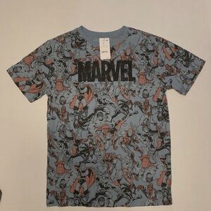 Marvel Boys All Over Print Crew Neck Short Sleeve T-shirt Size XS
